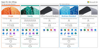 Microsoft Office 365 Family | für PC/Mac/Mobilgeräte